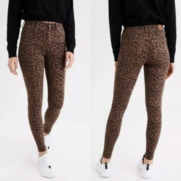 American Eagle Super Hi Rise Jegging Cheetah Animal Print - Picture 3 of 10